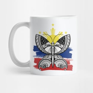 Philippine 3 Star & Sun / Tribal line Art Butterfly Mug